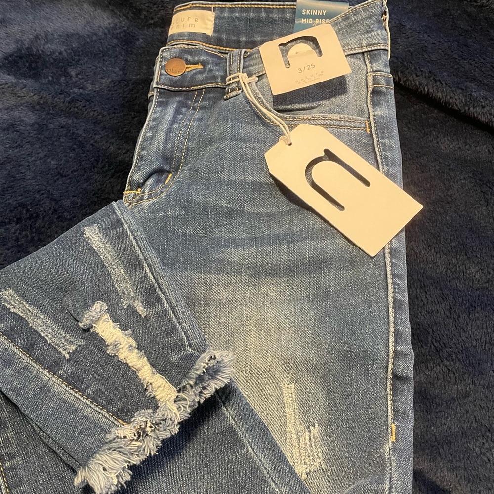 Nature’s denim mid rise skinny jeans